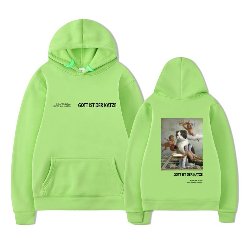 Modischer neuer Little Angel und Katze bedruckter Hoodie Herren-Hoodie Ästhetische Streetwear Frühling und Herbst Harajuku Herren-Hoodie