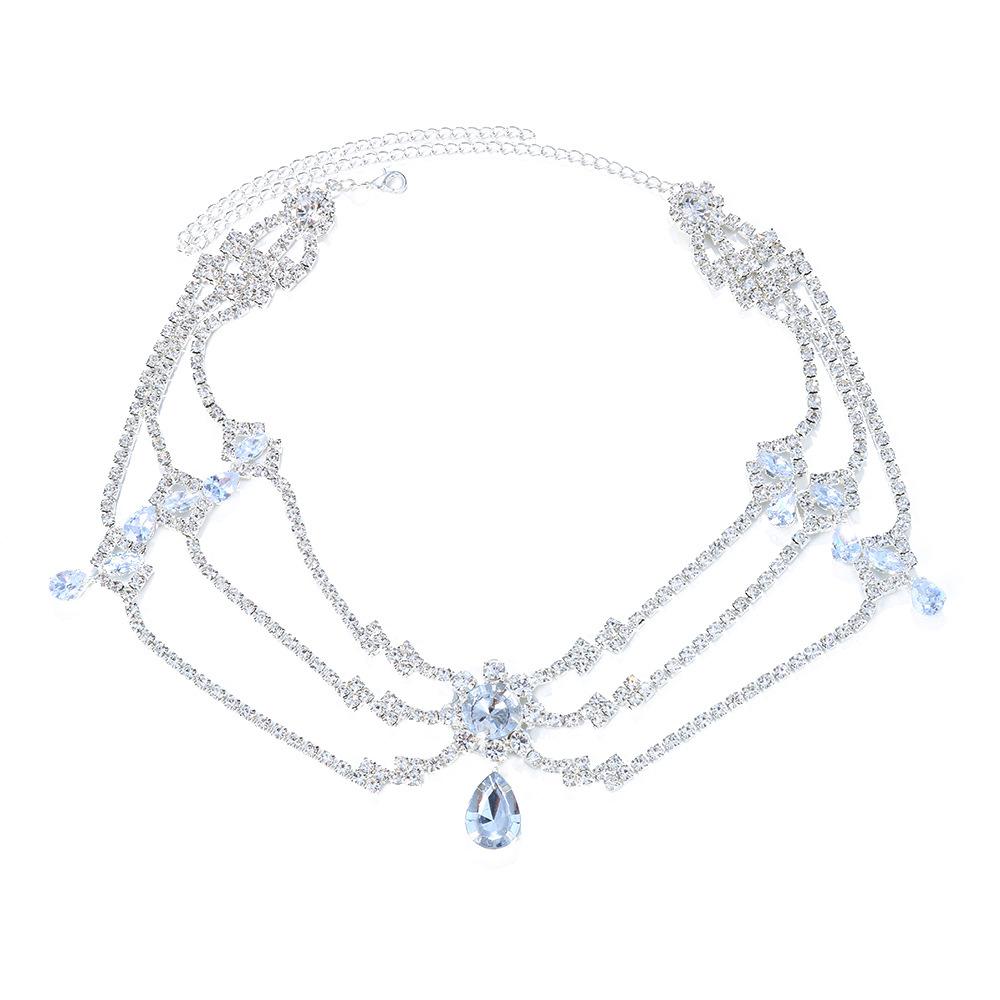 Vintage Trend Rhinestone Head Chain Forehead Headband Indian African Bohemian Hair Accesories Crystal Fringe Tiara Headdress