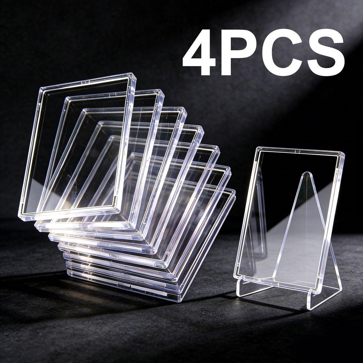 

4Pcs Hard Acrylic Toploader Sleeves, Clear Rigid Protectors for Baseball, MTG, TCG & Yu-Gi-Oh! Sports Trading Cards ZSY
