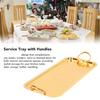 Circle Handle Rectangular Serving Tray Rectangular Stainless Steel Teacup Tray  BBQ Dessert