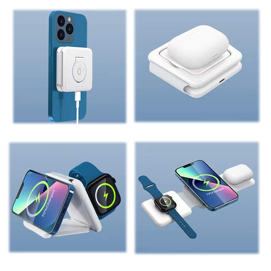 Wireless Fast Charging Dock Station, 3in 1, Macsafe, Iphone 14 Pro, 13, 12, Iwatch 8, Ultra 7, 6, 5, 4, Airpods Pro 2,