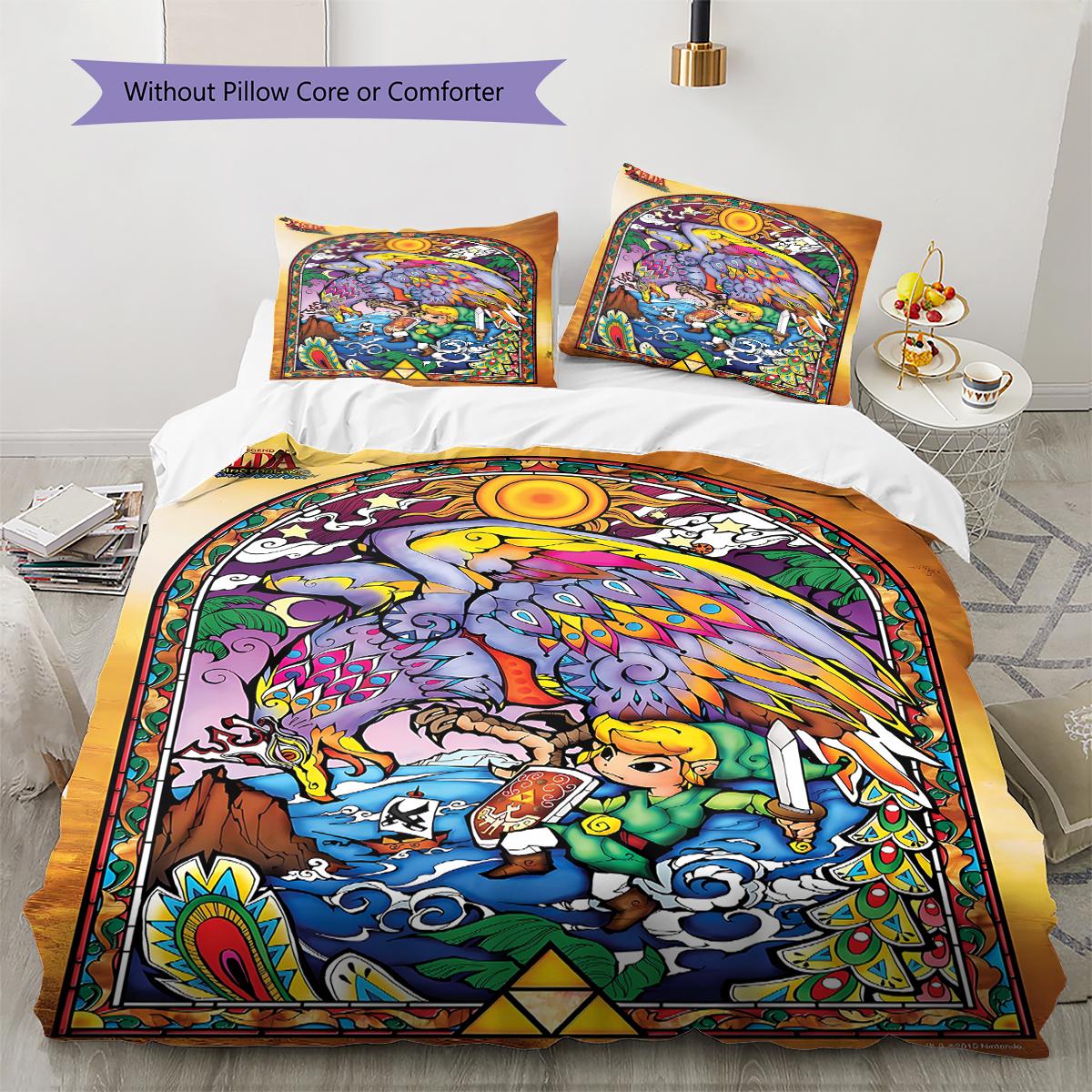 

Zelda Legend Pattern Bedding Quilt Set Quilt Cover Pillowcase Home Decoration Gift (1 * duvet cover + 2 * pillowcase, without core) 200x220cm