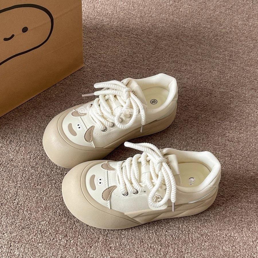 

Дофаминовые кеды с большой головой женские 2025 новая весна универсальные на платформе белые нишевые туфли туфли-хлебцы 40 коричневый