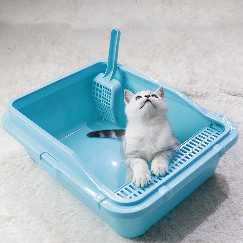 Carov Large Semi-Enclosed Splash-Proof Cat Litter Box
