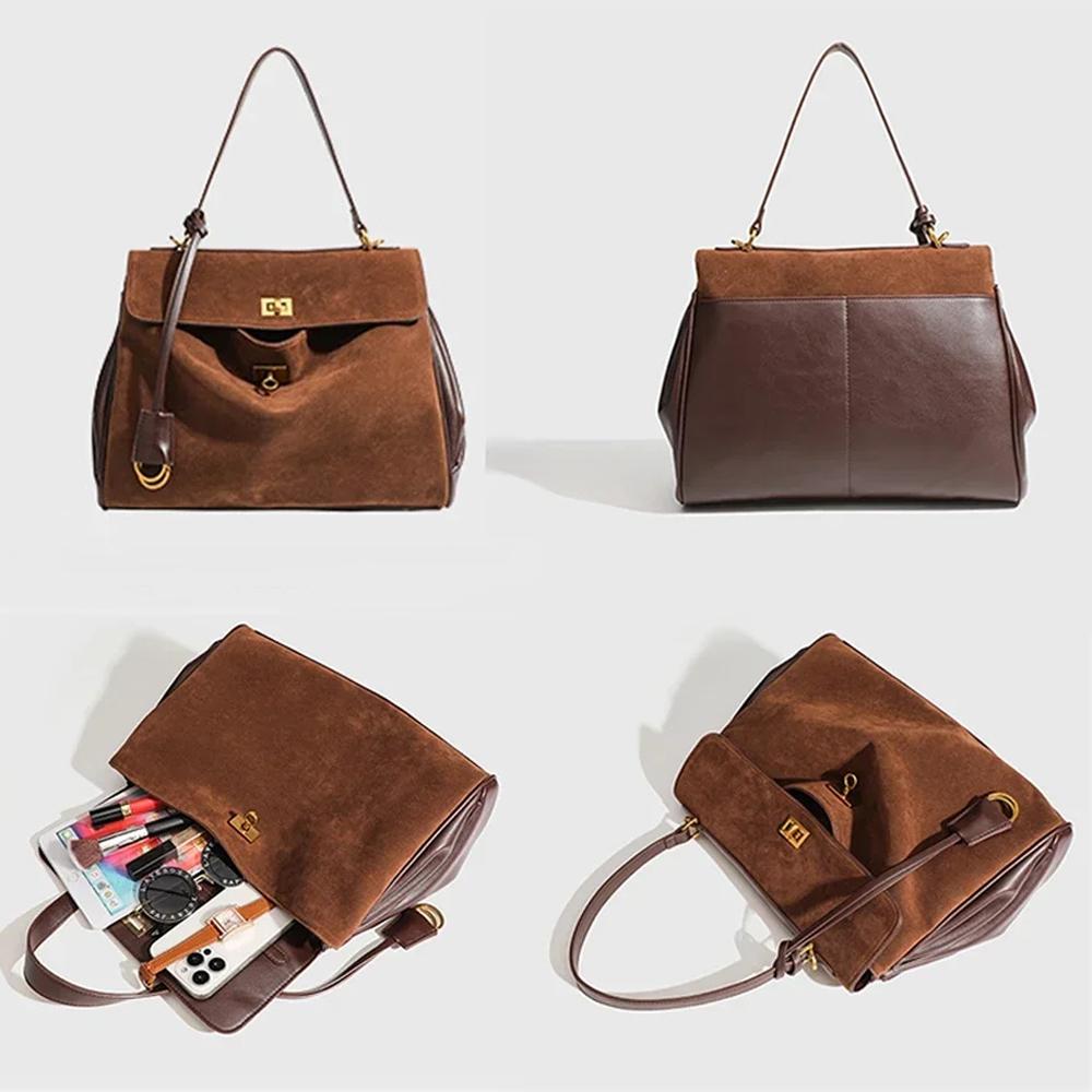 New Women's Handbag Fall Winter Fashion Underarm Bag for Ladies Faux Suede Versatile Shoulder Crossbody Bag Daily Casual Commute Tote