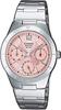 Casio LTP-2069D-4AVEG Women's Dress Analog Quartz Watch Pink Dial Silver Stainless Steel Bracelet