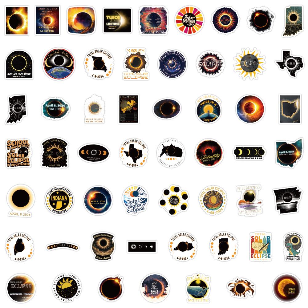 55 New Solar Eclipse Graffiti Stickers Decorate Notebook Suitcase Stickers