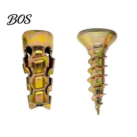 Brick Wall Expansion Screw 30 Sets 6x14mm Short Set, Heavy-Duty Metal Thread Restoration Countersunk Head Strong Grip for Cabinet Hinge Repair