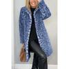2024 Autumn/Winter Fashionable European and American Leopard Print Plush Mid-Length Jacket