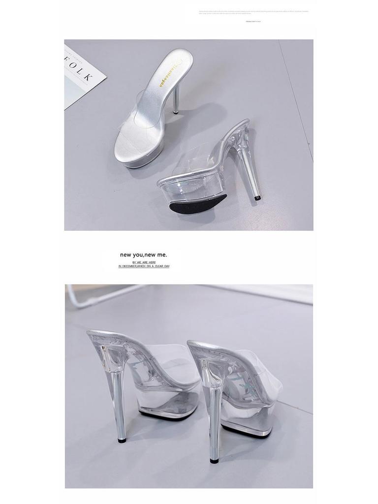 2021 Sommer Trend Transparente Plateau Stilettoabsätze - Spitze Zehenpartie, Superhohe Damen Freizeitschuhe
