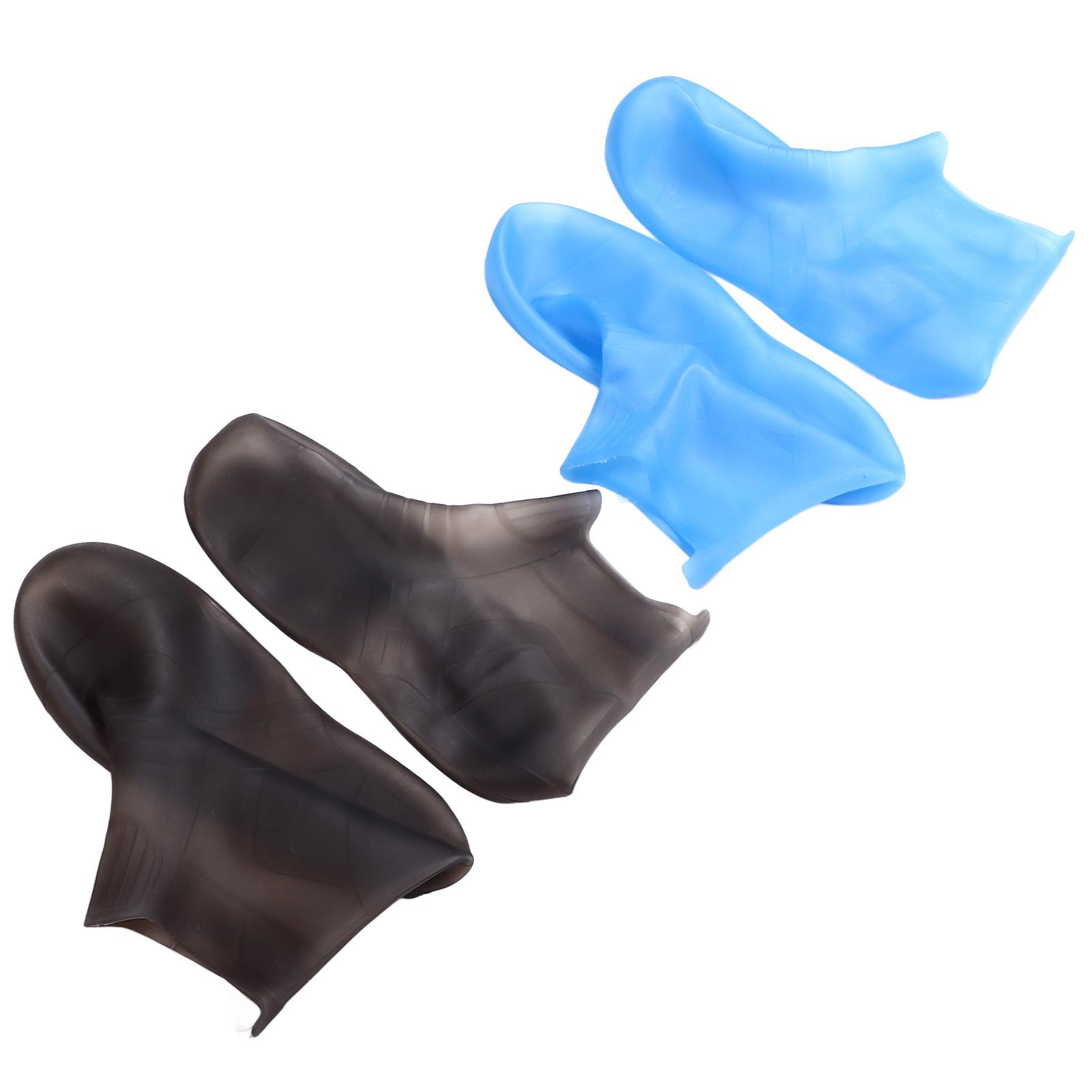 2 пары дождевых бахил из ТПЭ, многоразовые, эластичные, водонепроницаемые, защитные чехлы для обуви для активного отдыха, серые, синие, XL