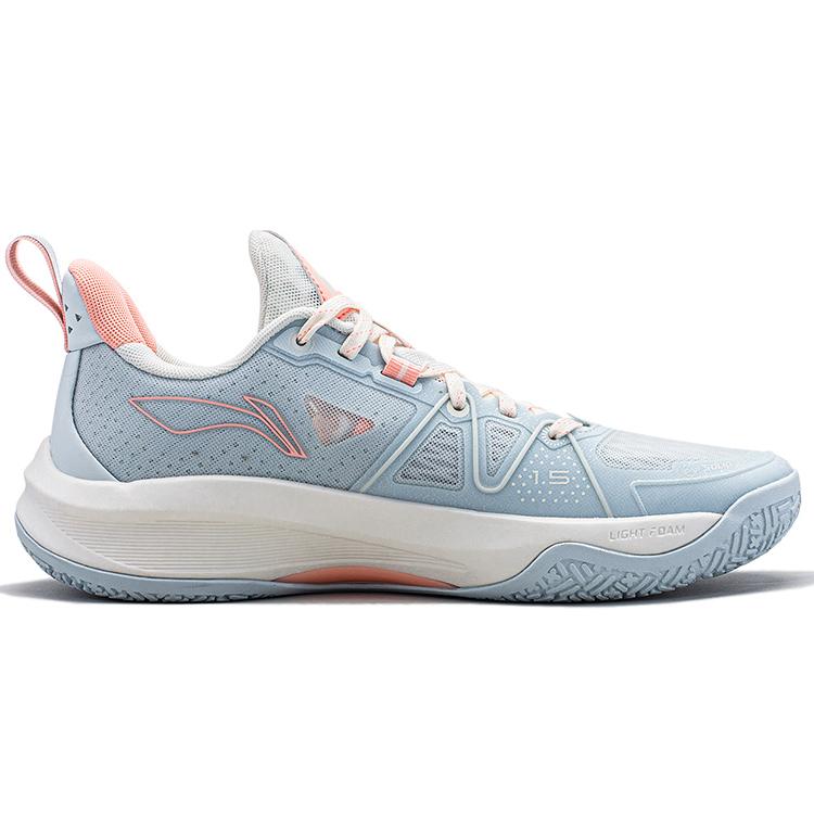 New LiNing Speed 1.5 Cushioned Wear Resistant Breathable Rebound Low Top Basketball Shoes Men's Blue Pink ABAT101-2