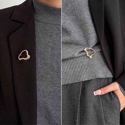 Chique Grensoverschrijdende Legering Broche: Onregelmatige Metalen Pakspeld met Linnenafwerking