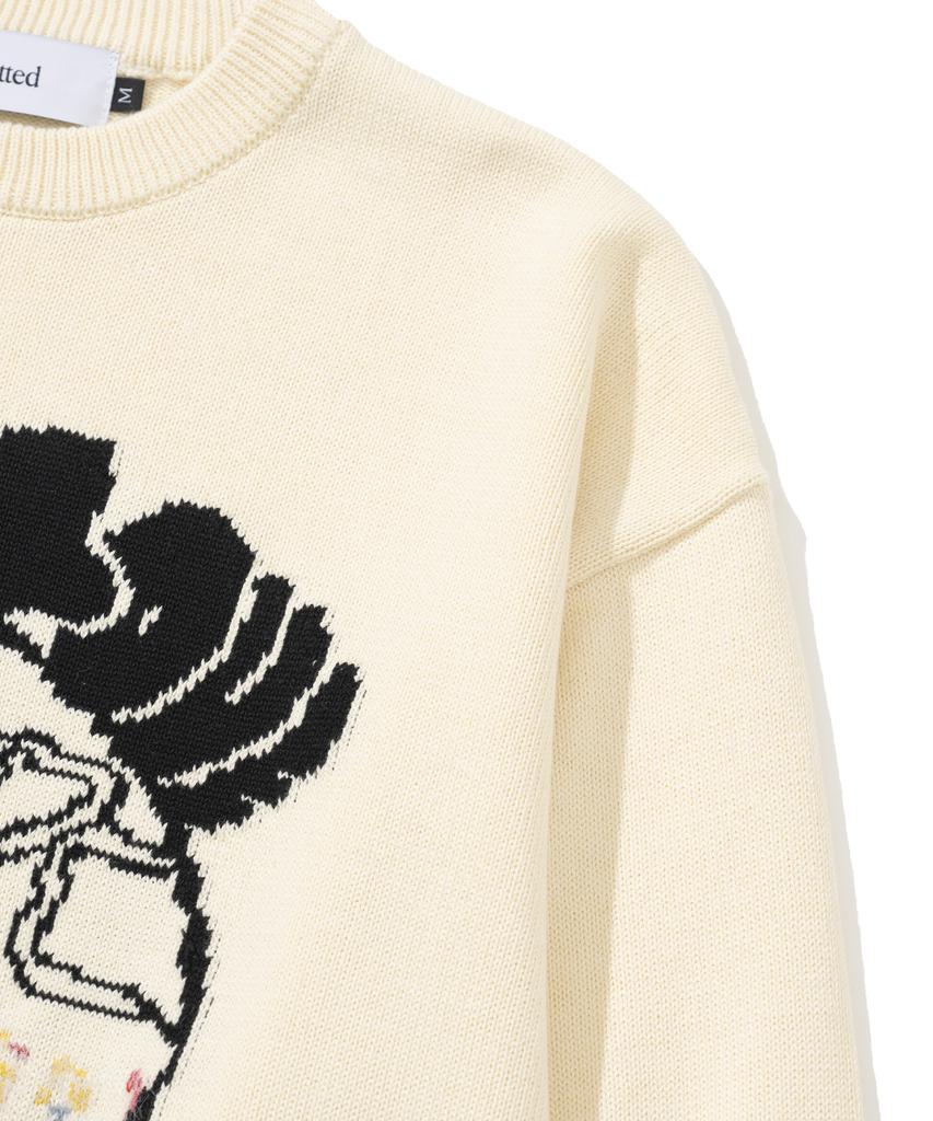 KNITTED Let'S Love Donut Round Knit Ivory