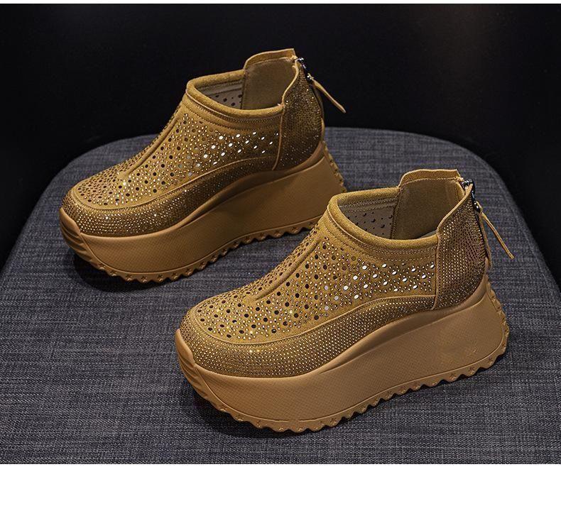 

Літнє жіноче взуття дихаюче порожнисте нове взуття маленьке повсякденне збільшення зросту спортивне взуття 40 коричневий