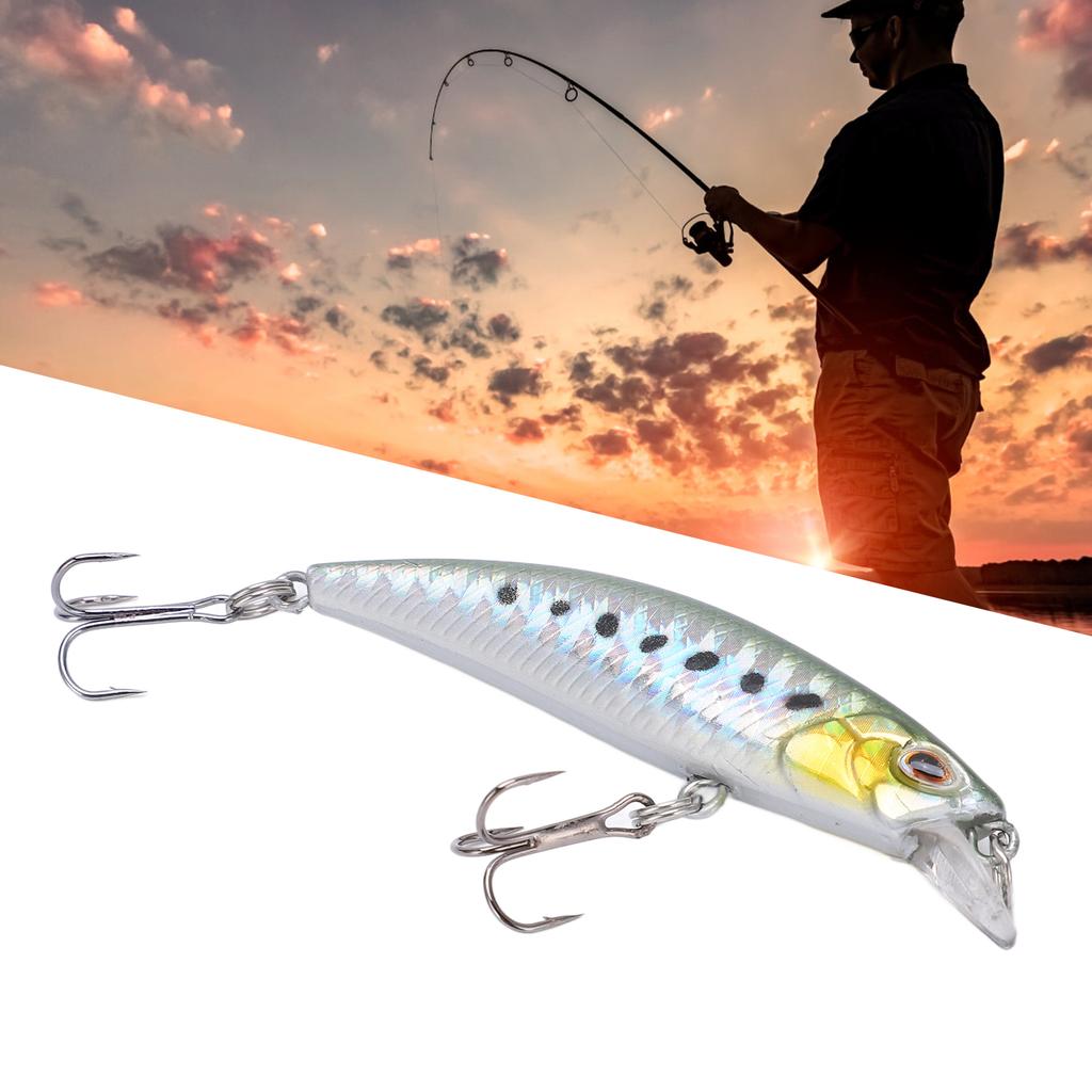 Fishing Lures 3D Vivid Eyes 6.8cm ABS Plastic Durable Natural Sturdy Minnow Lure for Seawater FreshwaterColor 6