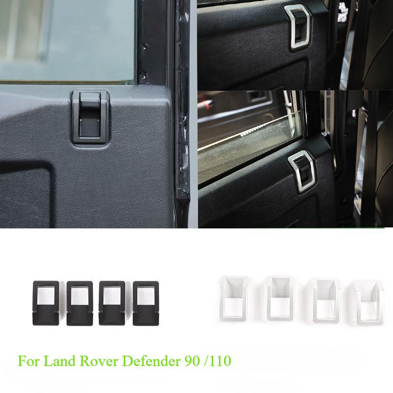 For Land Rover Defender 90 110 130 2004-18 Aluminum Alloy Car Internal Door Latch Outside Frame Handle Cover Trim Car Accessorie