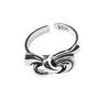 Retro Korean & Japanese Oval Open Bow Ring - Women's Adjustable Hip Hop Fashion Ring