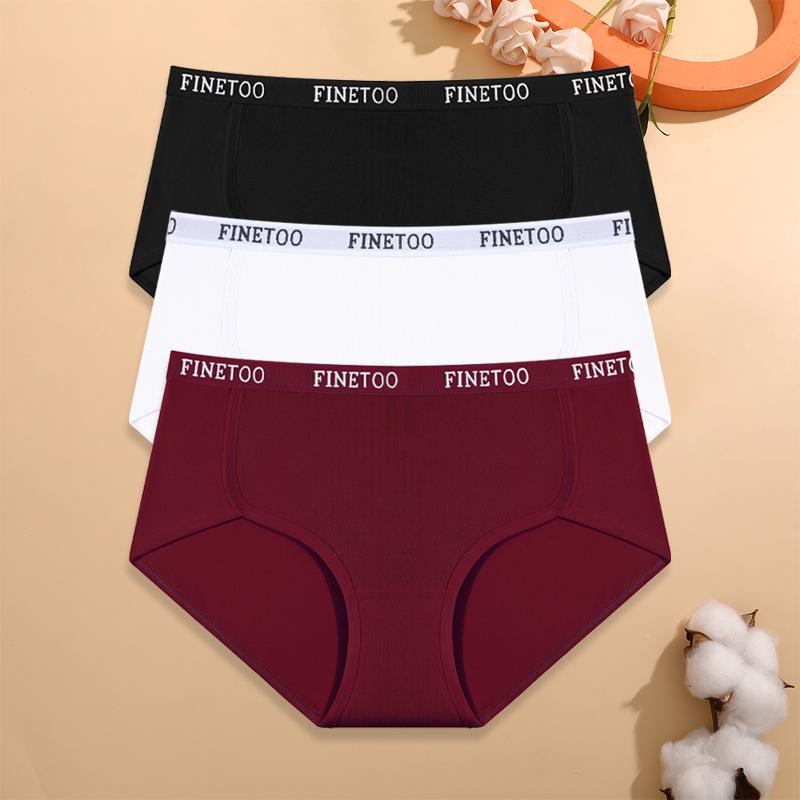 FINETOO 3 Adet Pamuklu Esnek Kemer İç Çamaşırı Seksi Düşük Bel Rahat Külot Kadın Büyük Beden Nefes Alabilir Günlük İç Giyim S-XXL