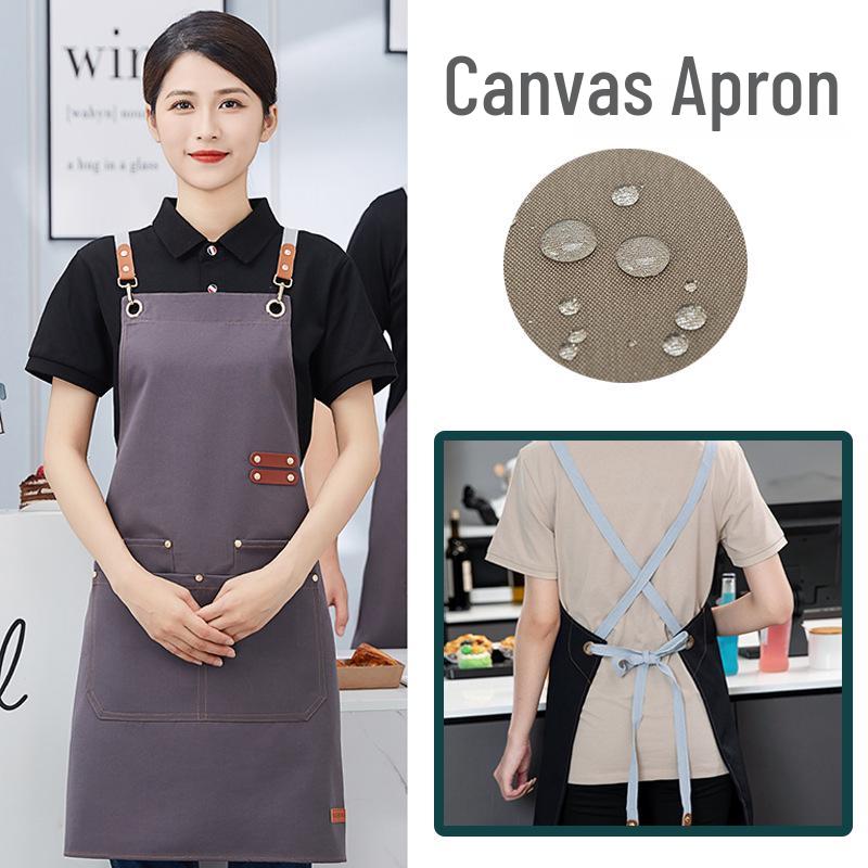 New Arrival Canvas Apron: Stylish, Stain & Wear-Resistant, Breathable, Waterproof for Kitchen & Catering.