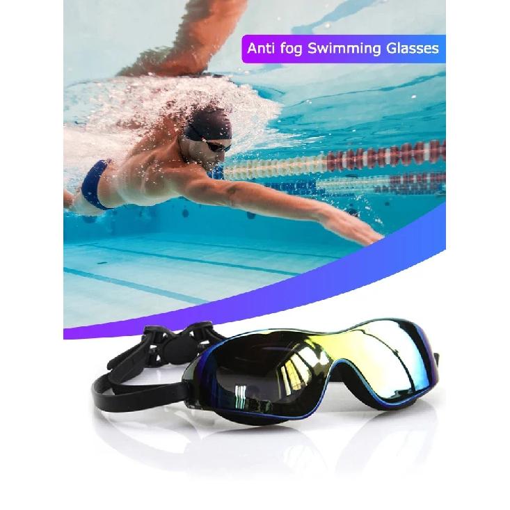 Adult Mid-frame High-definition Waterproof Anti-fog Swimming Goggles for Men and Women, Made of Silicone