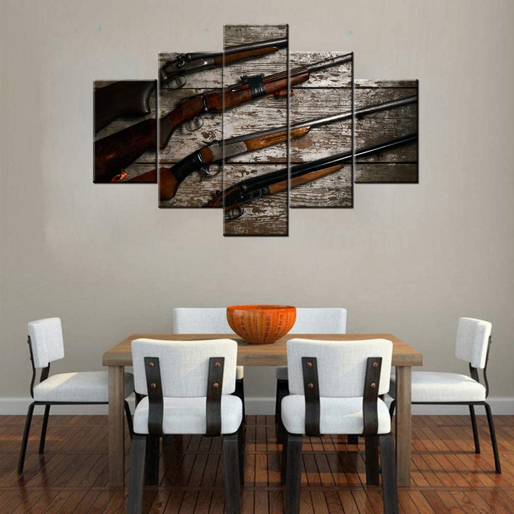 

5 шт. снайперская винтовка черный, белый цвет военные многоцветные фотографии холст декор комнаты картины настенные 5 панелей абстрактный HD печать плакат
