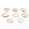 Gold Retro Punk Vintage Ring Set 8 Stück Klassische Kristalle