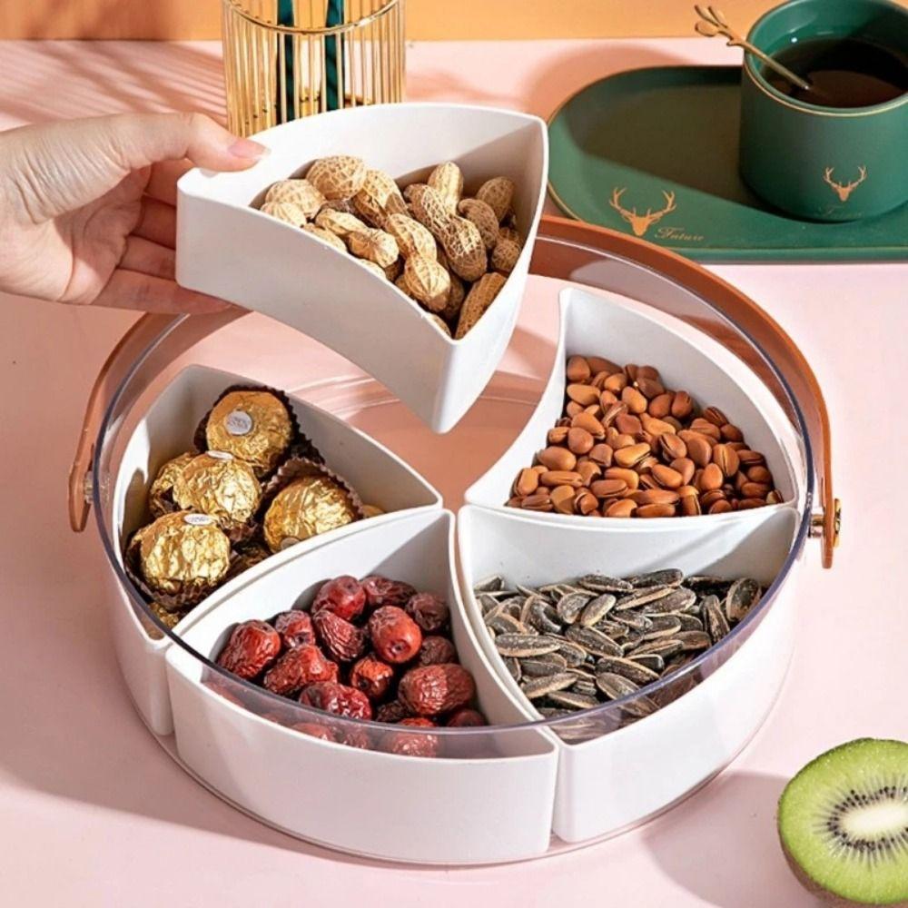 Transparent Godishållare Rund Fackplatta Hållbar Matförvaringslåda Kök Servis