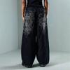 Amerikanske nye løse denim viddeben bukser nye trykte modefald gulv jeans