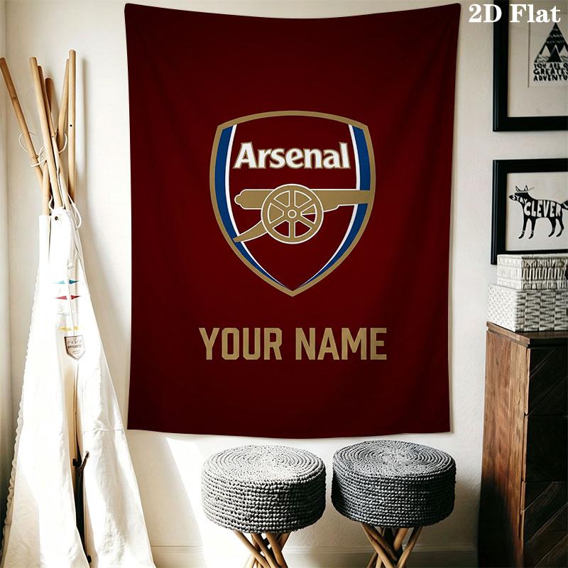 Custom Arsenal F.C Wall Hanging Printed Fabric Blanket Decorative Tapestries for Bedroom Living Room Home Decor
