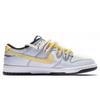 Nike Dunk Low Slip Resistant Abrasion Resistant Low top Skateboard Shoes GS Blue Gray Yellow CW1590-100(TeamM-S-BOX)