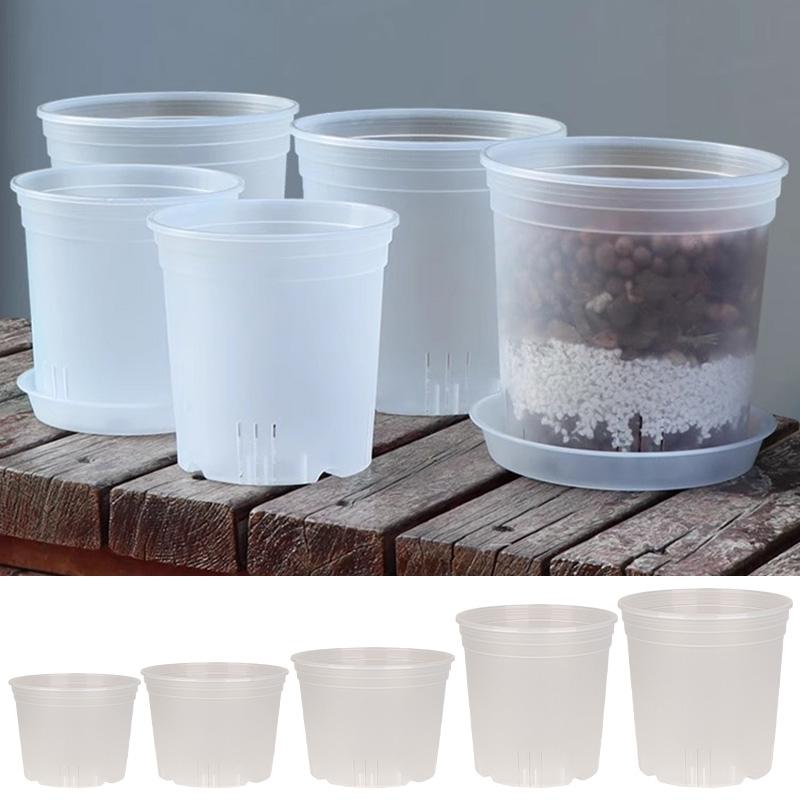 Transparent Orchid Pot Plastic Orchid Planters Clear Nursery Plant Pots with Drainage Holes Seedling Garden Planter for Flowers