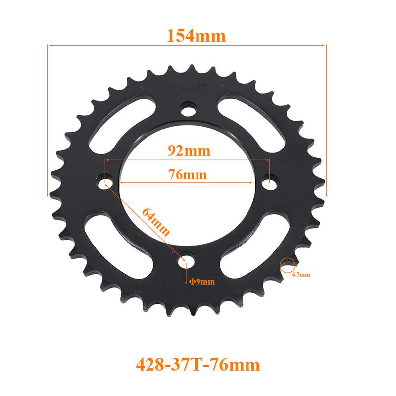 Motorcycle 428 37 Tooth 37T 48/52/58/76MM Rear Chain Sprocket 428-37T For ATV Quad Pit Dirt Bike Buggy Go Kart Accessories