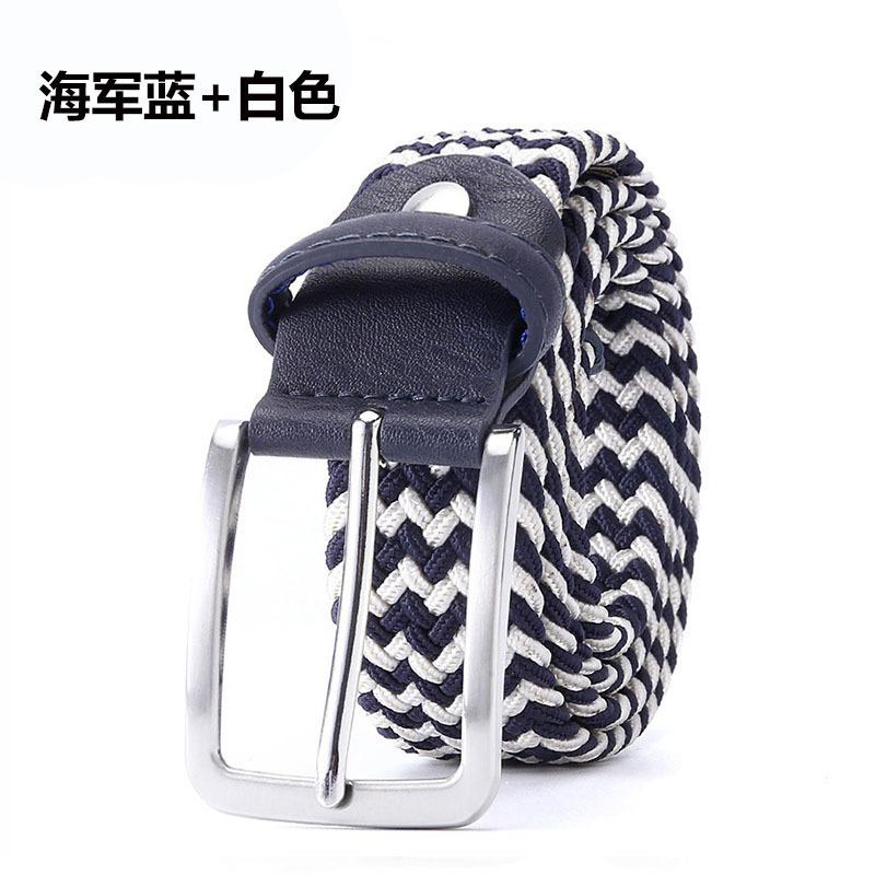 Men'S Belt Braided Elastic Belt Non-Porous Belt Men'S And Women'S Pin Buckle Elastic Belt
