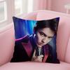 Federa Cuscino Quadrata D-Dimash K-Kudaibergen Cantante Stampa Fronte-Retro Peluche Corto Copricuscino Divano Camera da Letto Cuscino da Comodino