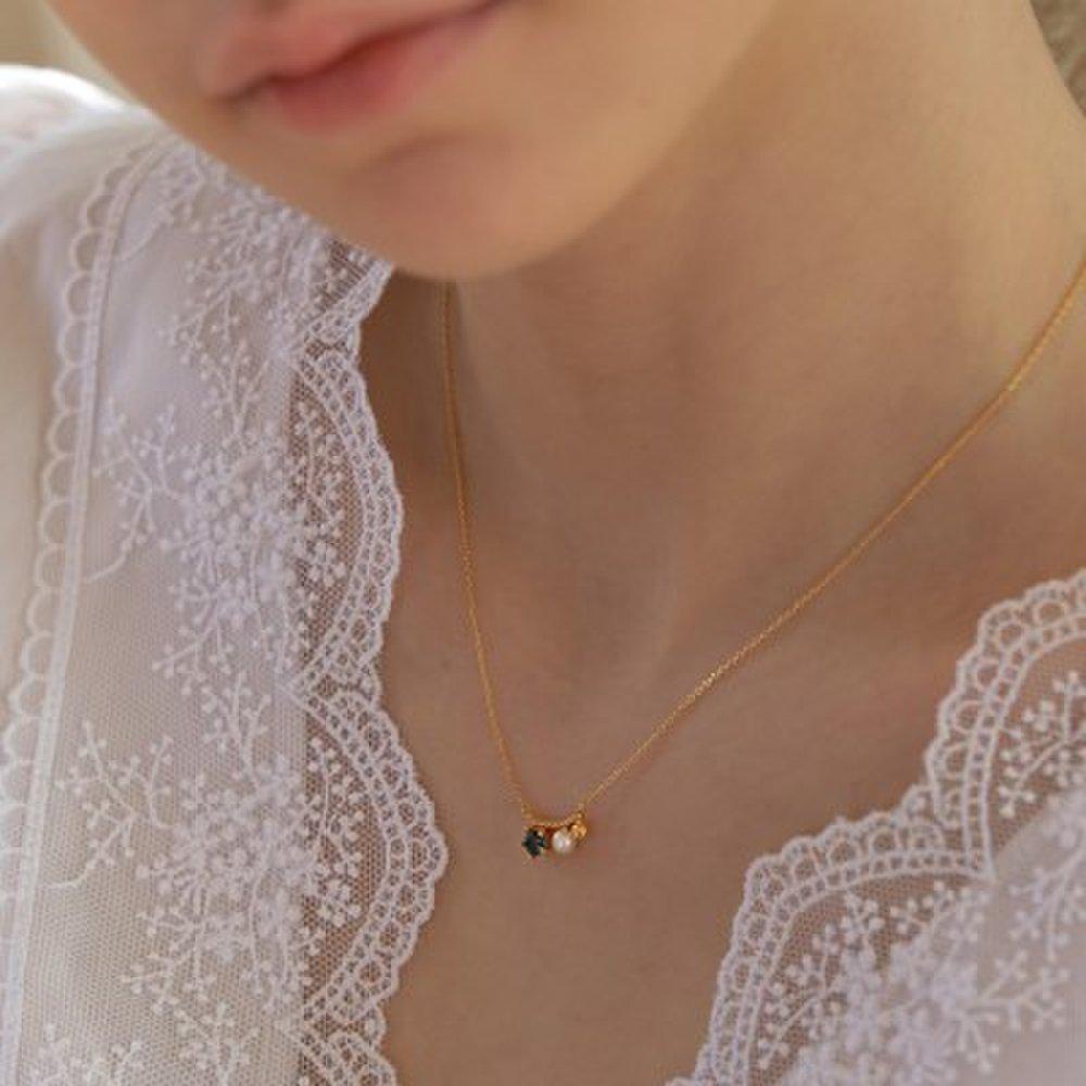 Pearl Topaz/Garnet Necklace