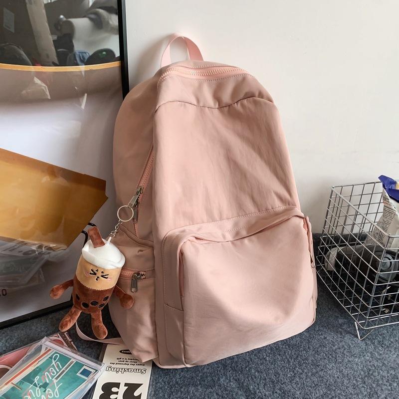 New simple schoolbag women's large-capacity anti-splashing middle school student backpack high-value girl backpack