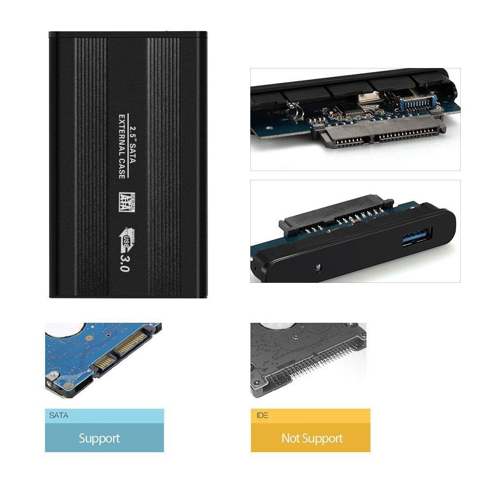 Boîtier de disque dur externe SATA III vers USB 2.5, 5Gbps, 5Gbps, boîtier SSD pour Windows et Mac