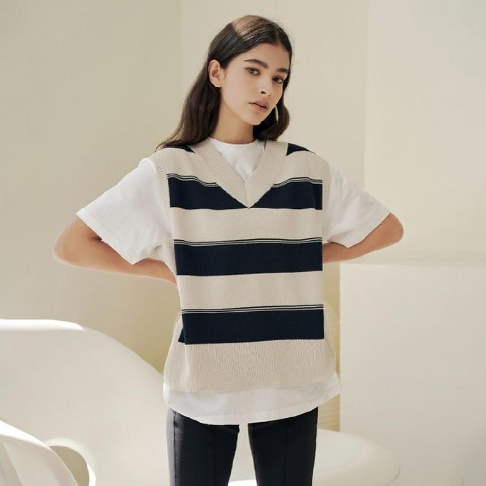 Huit V Neck Knit Vest htwVt2k02t