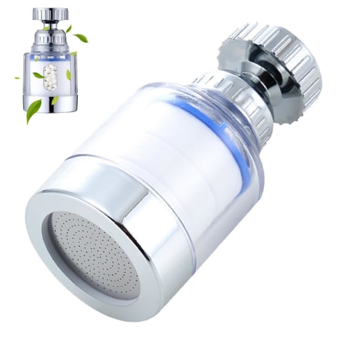 Faucet Water Filter | 360-Degree Rotating Faucet Water Filter, Faucet-Mounted Filter, Kitchen Sink Water Filter | Removes Heavy Metals and Hard Water