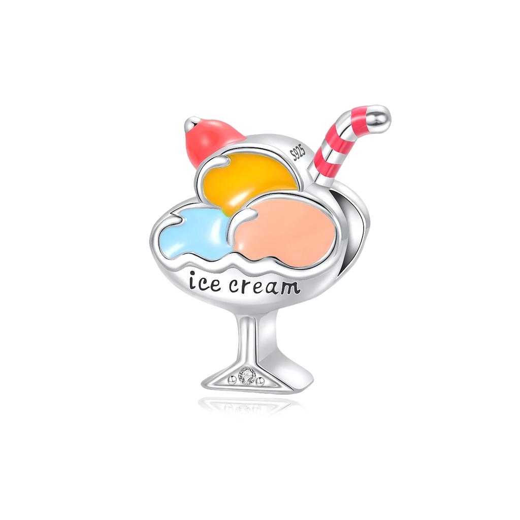 New Original Copper Summer Charms Cake Fruit Ice Cream Candy Beads For Necklace Diy Bracelet Present Jewellery