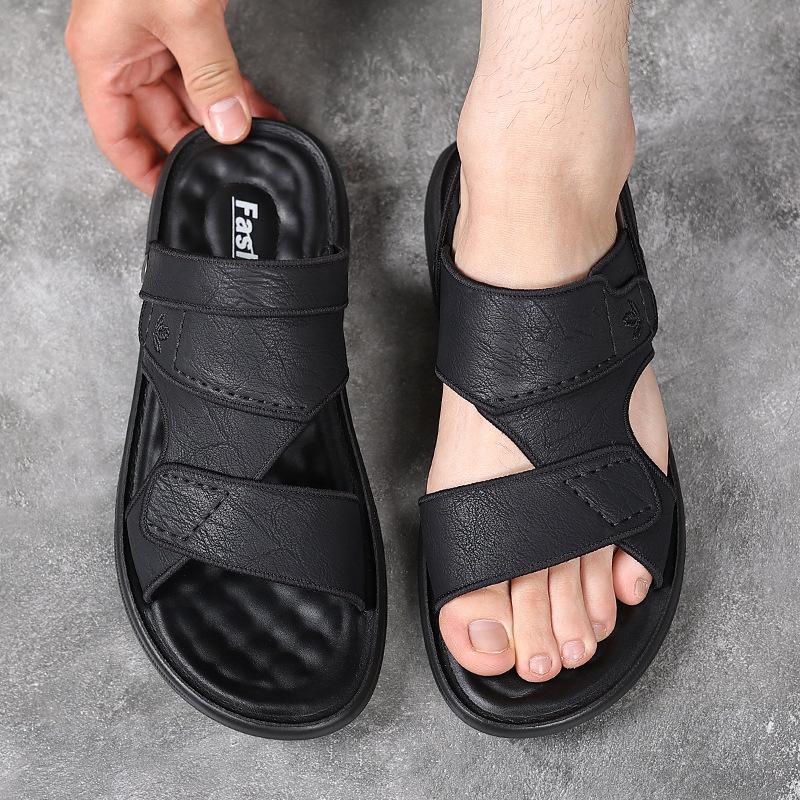 Men's sandals summer breathable sandals leaking toes wear non-slip casual fashion beach cool slippers men 2025