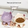 Elevated Non-slip Ceramic Bowl for Cats and Dogs - Prevents Spills, Protects Necks, Cute Design