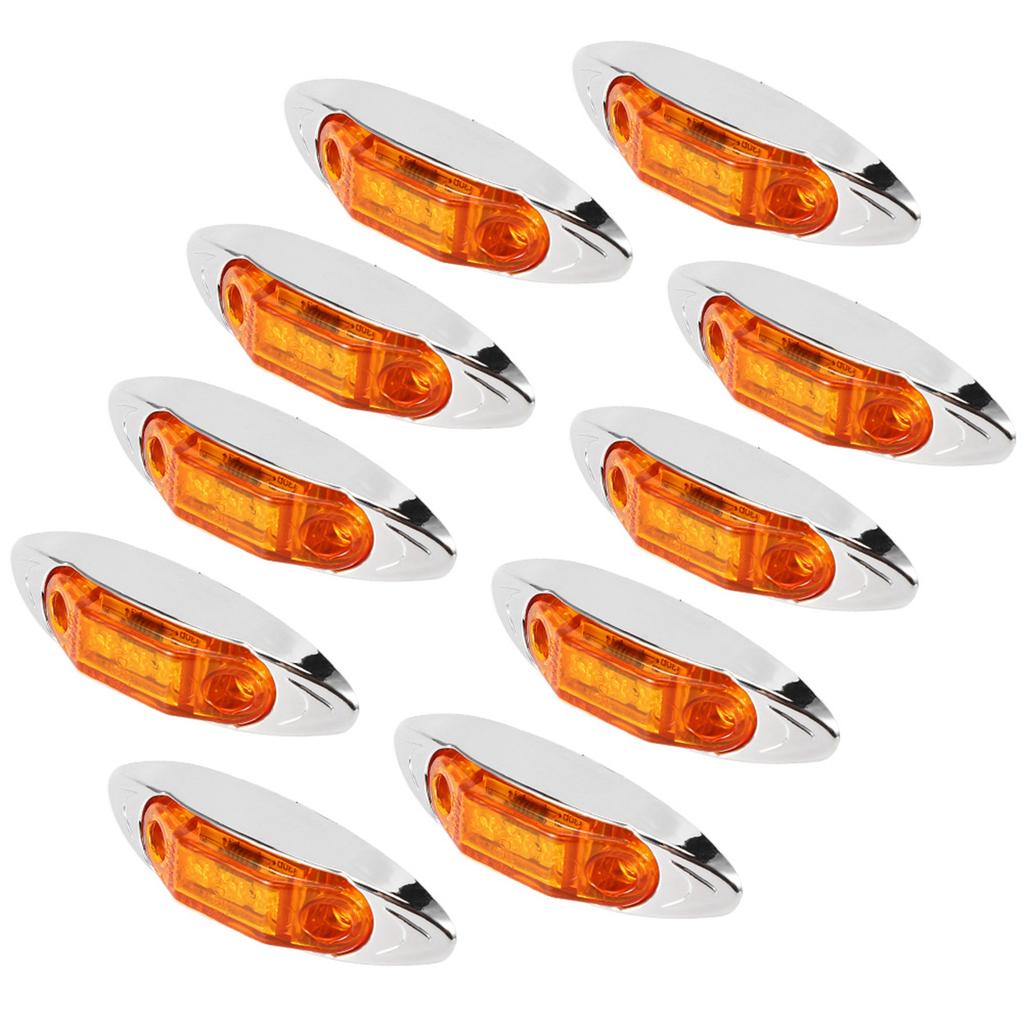 10 Stück 3LED Seitenmarkierungsleuchte Wasserdicht Staubdicht Piranha Lampe für LKW Anhänger LKW Bernstein