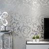 Grå 3D Viktoriansk Damask Preget Tapetrull Stue Soverom Veggbelegg Sølv Blomstret Luksus Tapet Hjemmeinnredning