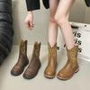 New Style Embroidered Cowboy Boots for Women Leather Boots Lightweight Comfortable Western Boots Zapatos De Mujer Plus Size
