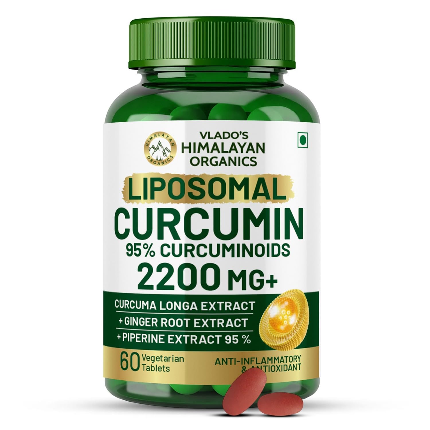 

Vlado s Himalayan Organics Curcumin 1600mg Tablets With 95% Curcuminoids & Piperine Joint Support 60 Veg Tablets