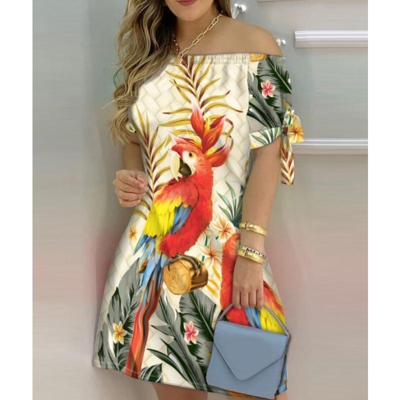 Women's Casual Fashion Home Gradient One Shoulder Dress