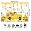 2D Plane 1 Piece of Baby Baptism Backdrop Cloth Featuring Cute Bees and Honeycomb Design