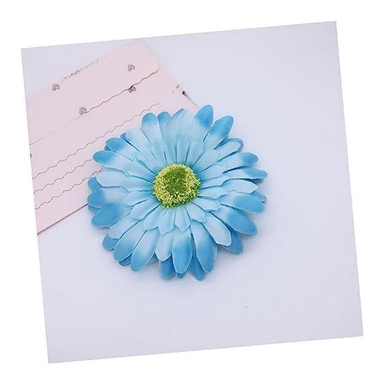 Abaodam 9-Piece Set Gerbera Flower Hair Clips for Women and Girls, Bohemian Fabric Brooch with Alligator Clips, Assorted Colors for Beach Photos,